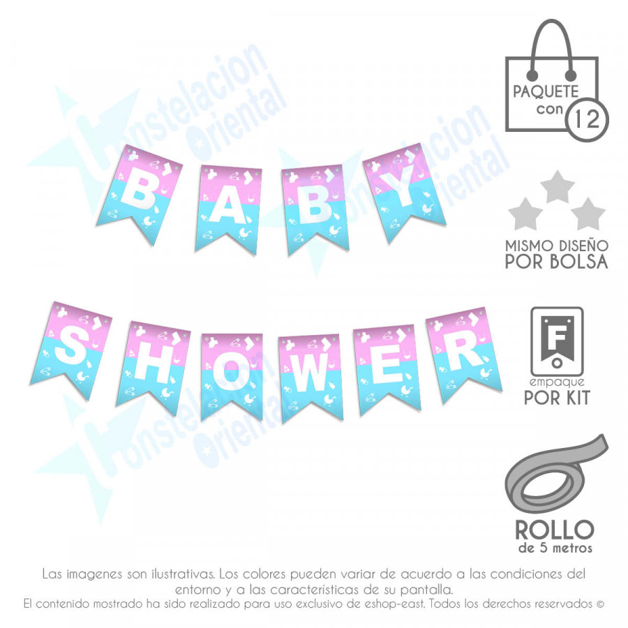 Docena de Banderines de Baby Shower